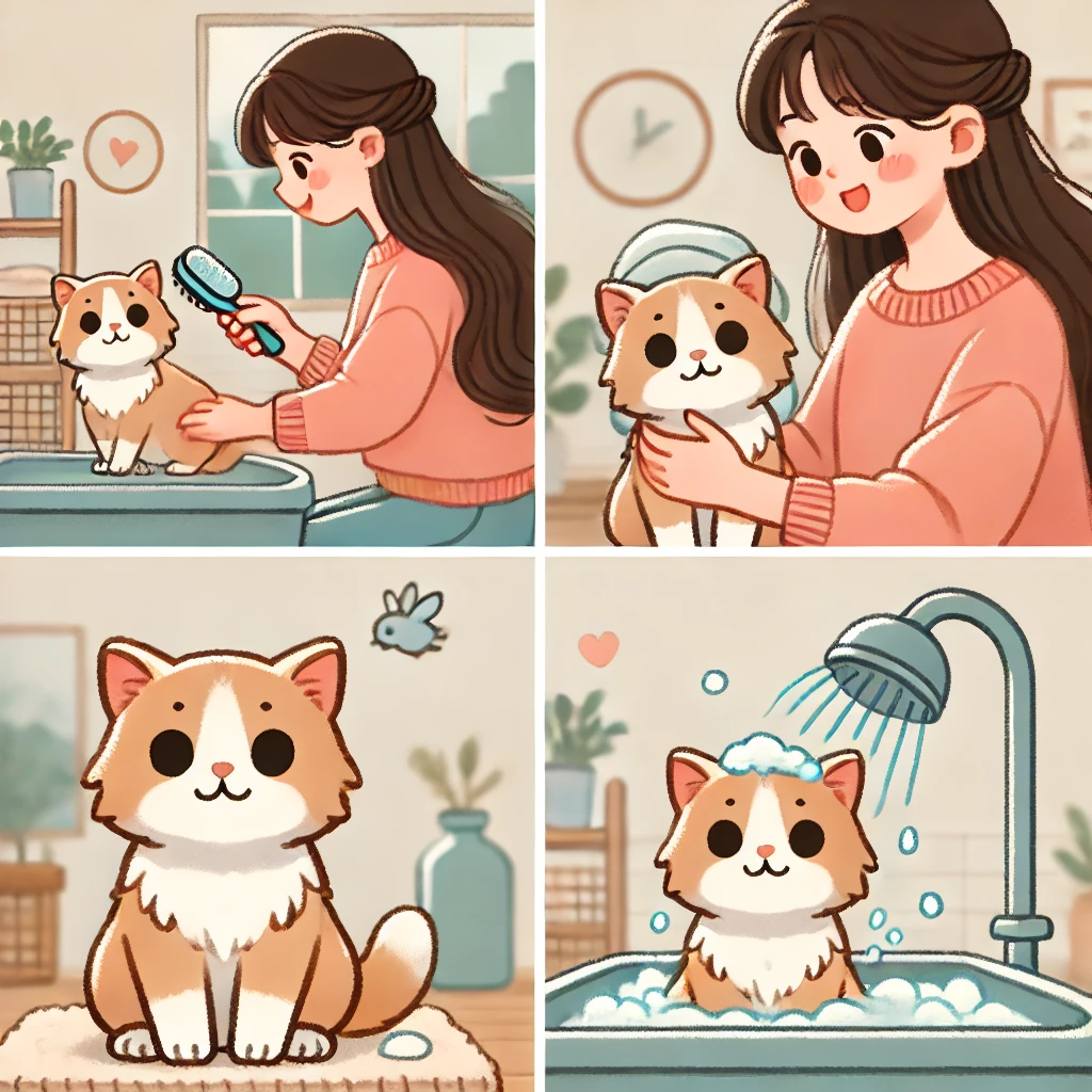 반려묘 키우기 고양이 브러싱과 목욕, 어떻게 할까