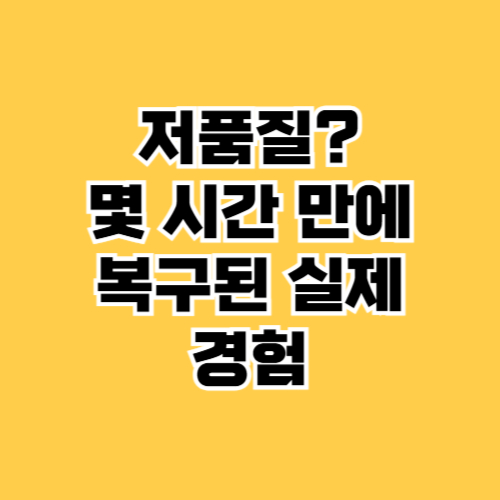 몇시간만에 블로구 복구된 사연