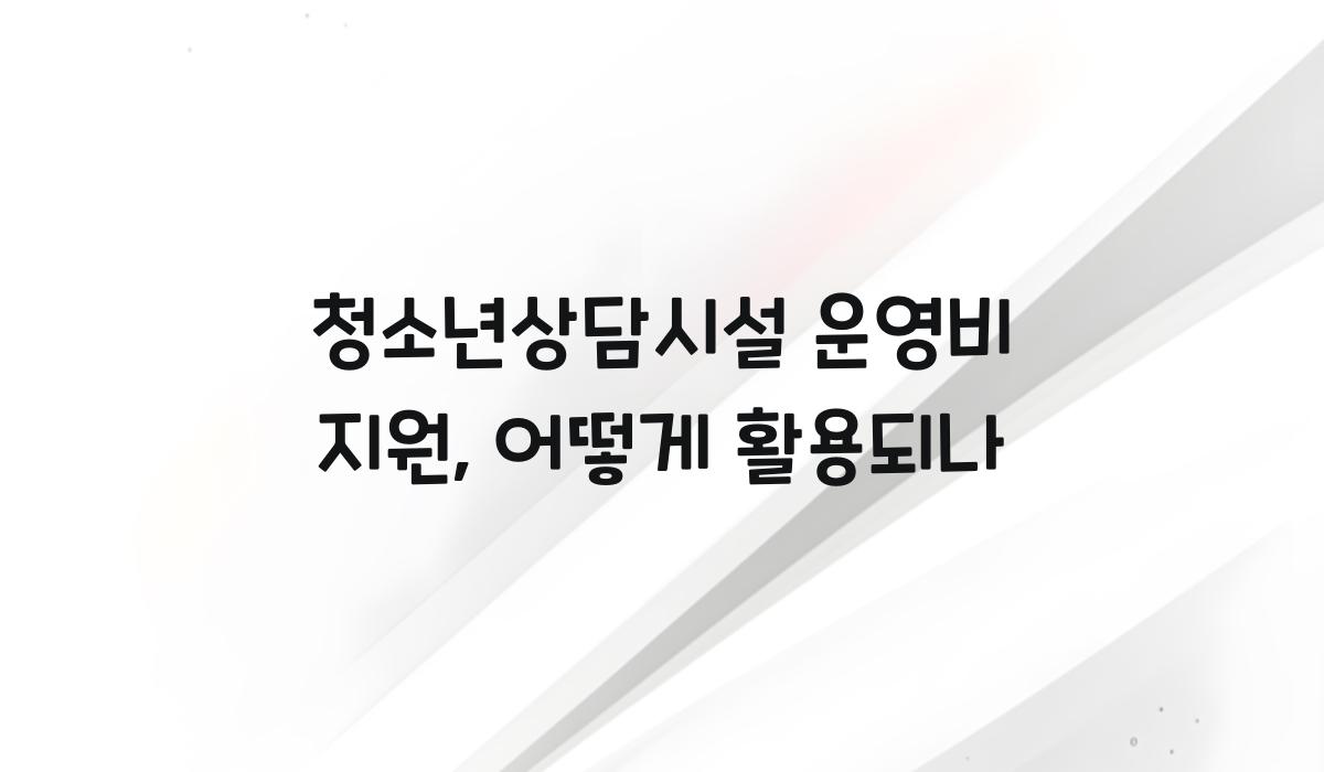 청소년상담시설 운영비