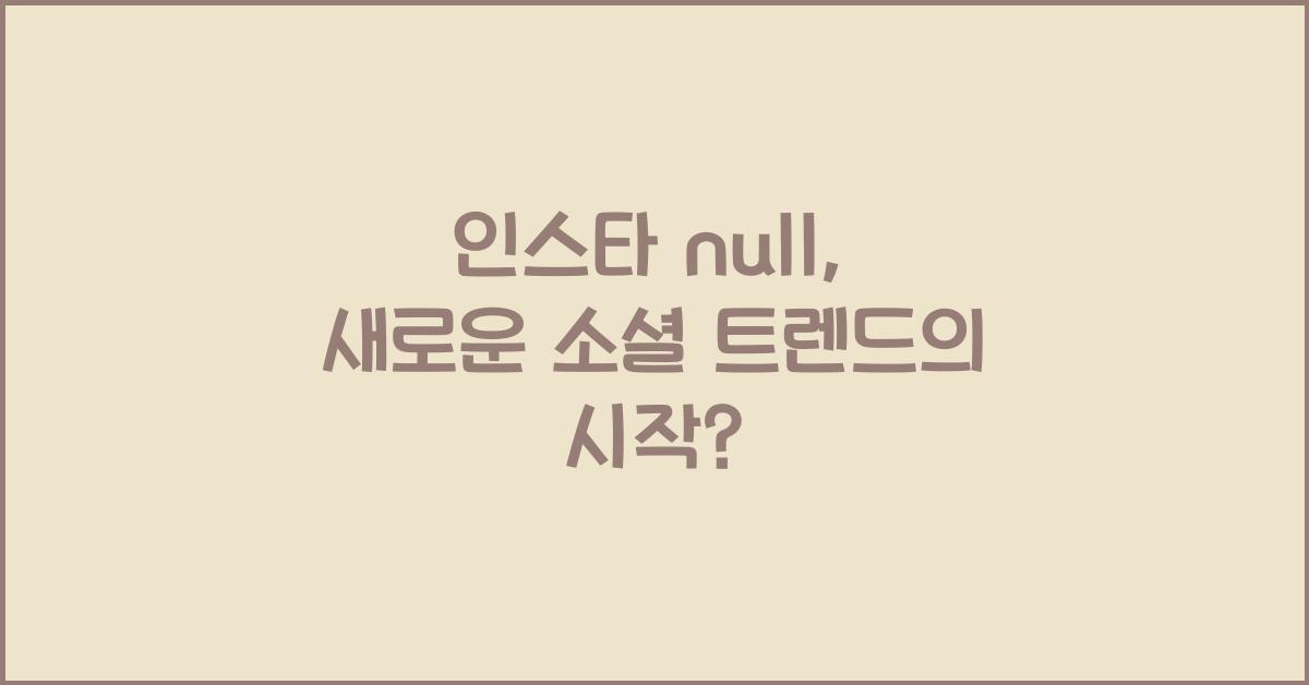인스타 null