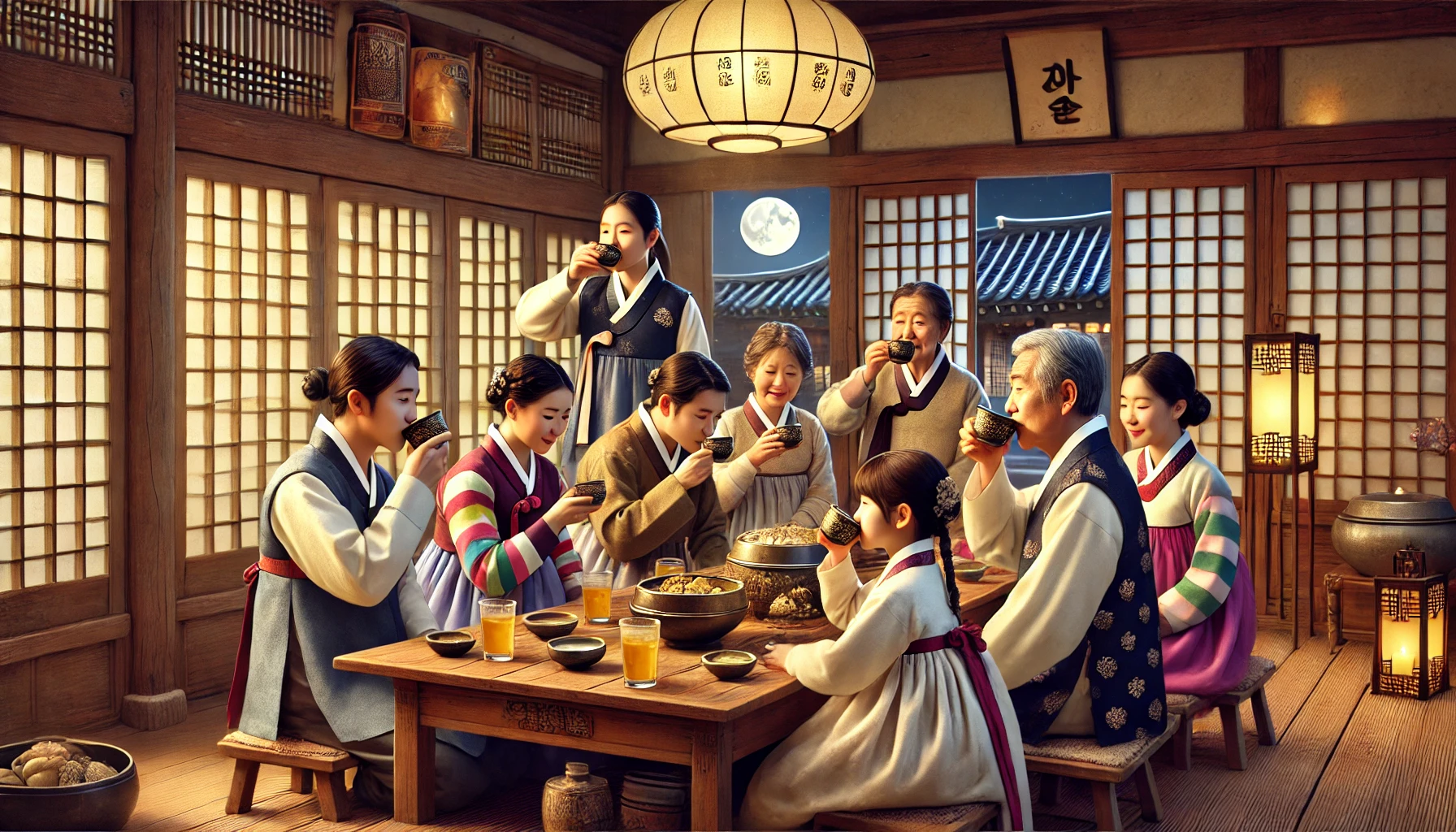 귀밝이술 마시기