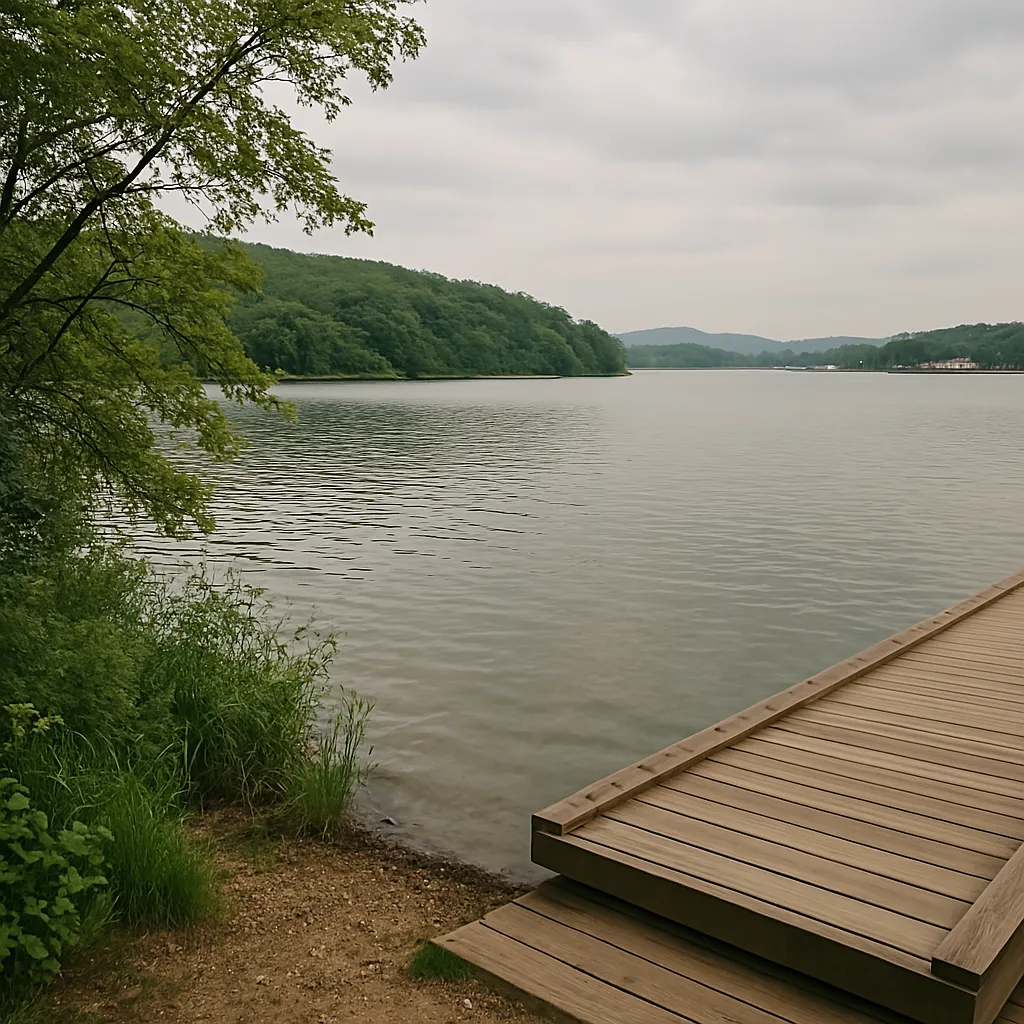 넓은 강이 보이는 이미지