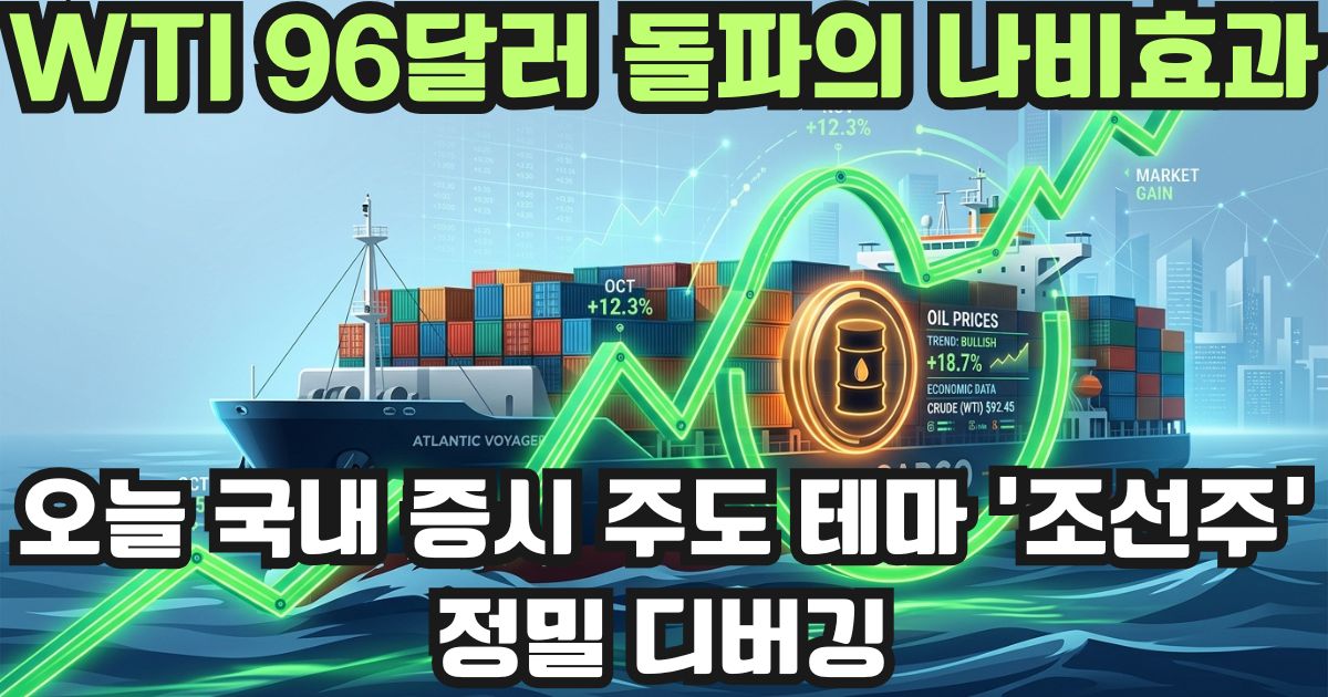 미 증시 기술주 조정 속 국제 유가 상승 수혜주 조선주 한화오션 HD한국조선해양 분석
