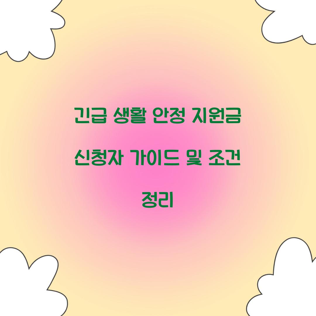 긴급 생활 안정 지원금