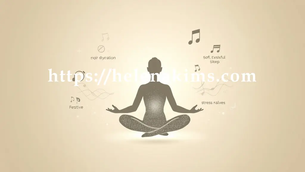 깔끔하고 부드러운 파스텔 톤의 배경에 인간 실루엣이 평화롭게 요가 자세를 취하고 있다.