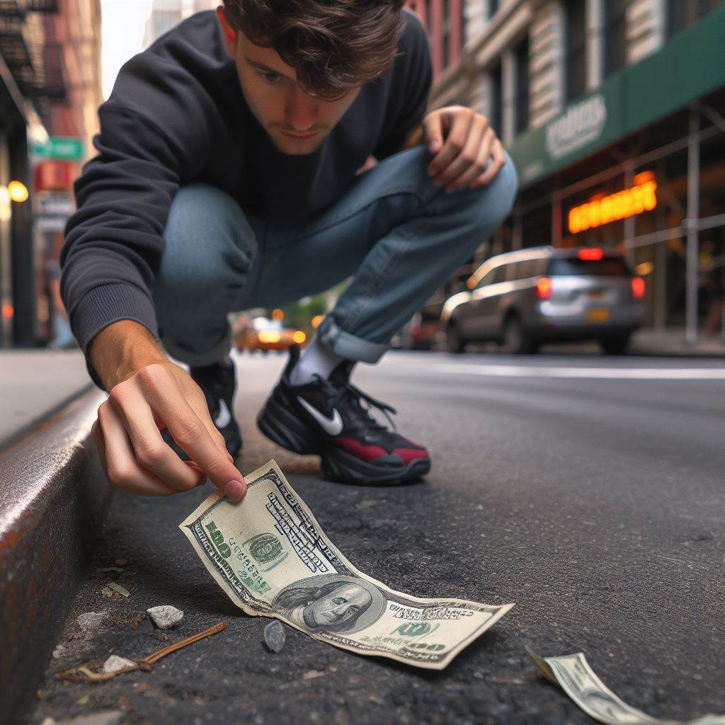 떨어진 돈 줍기