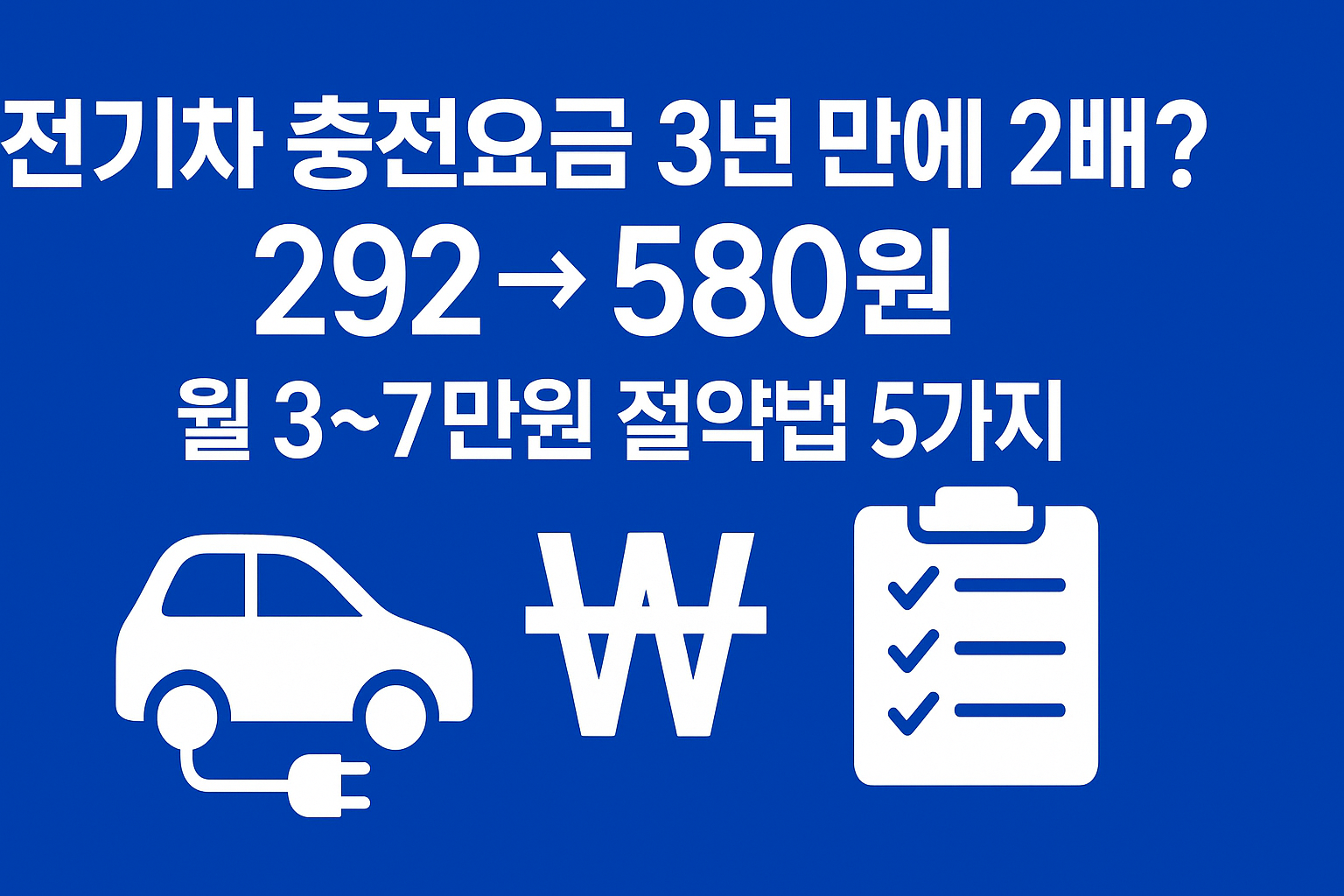 전기차 충전요금 3년 만에 2배? kWh 292원 &rarr; 580원 시대, 월 3~7만원 아끼는 절약법 5가지