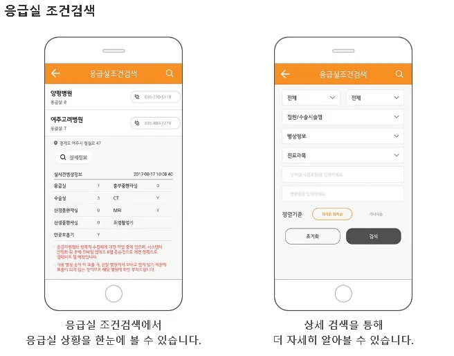 응급실 검색
