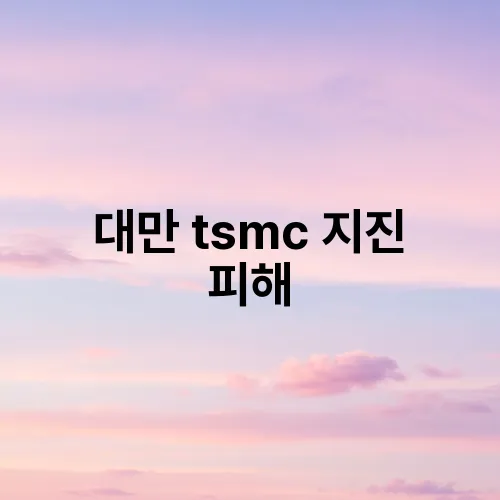 대만 tsmc 지진 피해