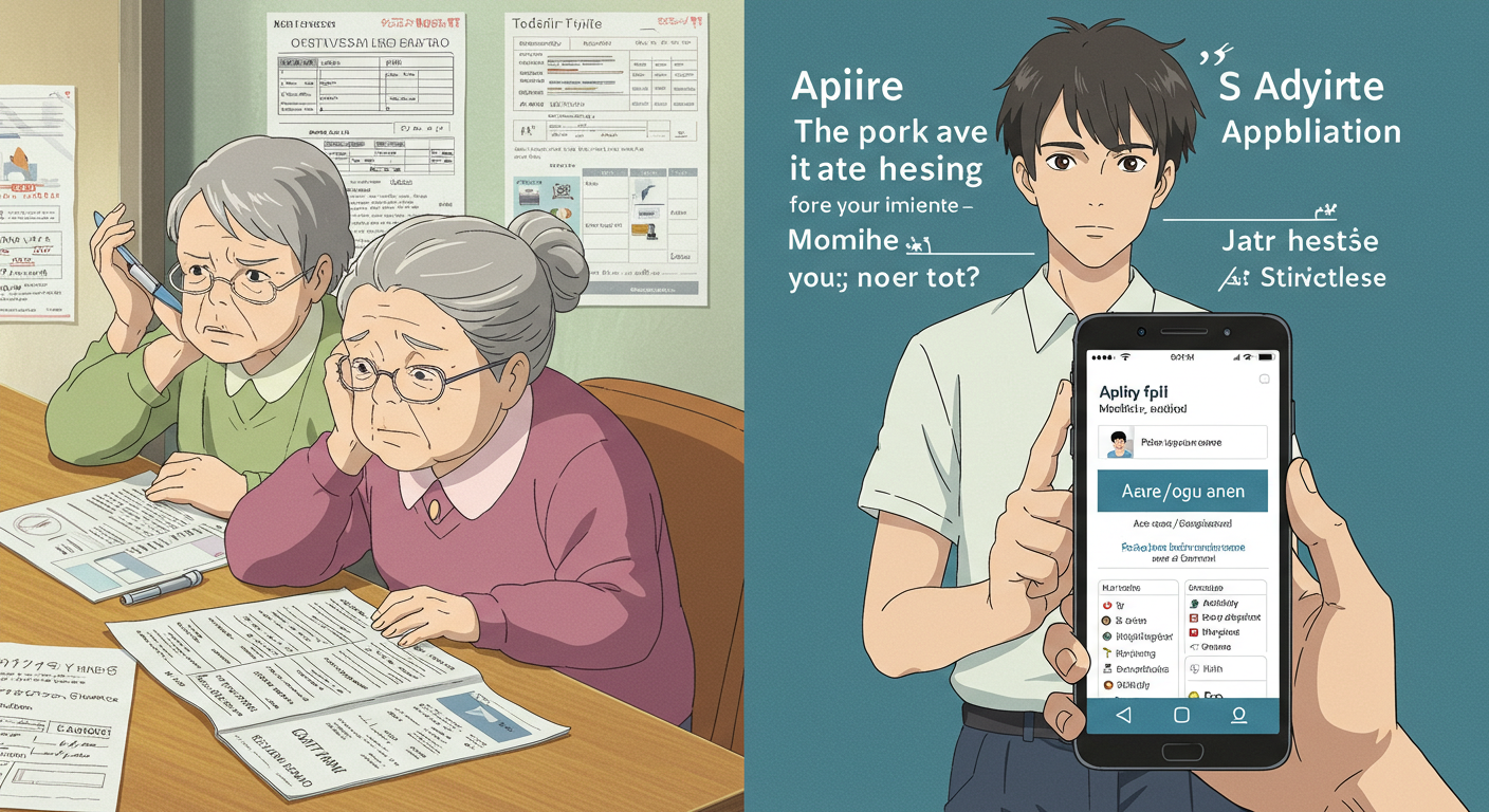 1차와 2차 신청 절차의 차이를 비교하는 장면