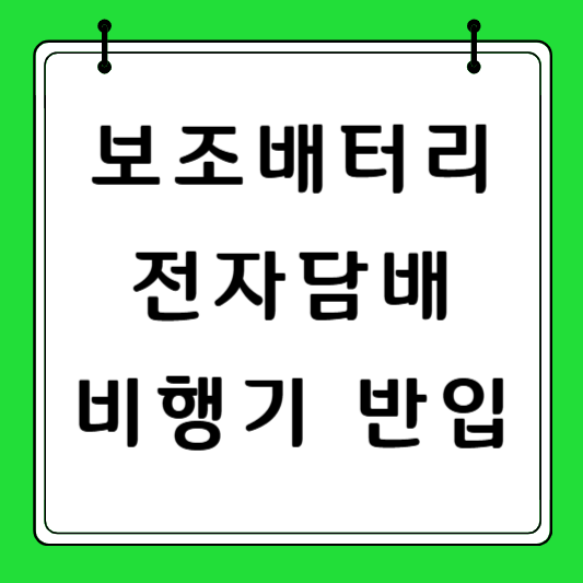 보조배터리 전자담배 비행기 반입
