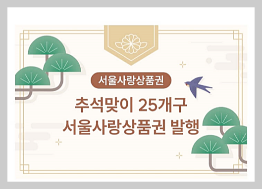 추석맞이 서울사랑상품권 구매 방법, 발행 일정