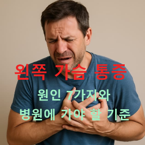 왼쪽 가슴 통증 원인 7가지와 병원에 가야 할 기준
