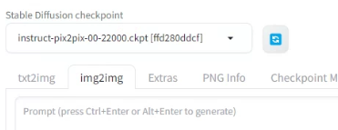 Instruct pix2pix 모델 선택
