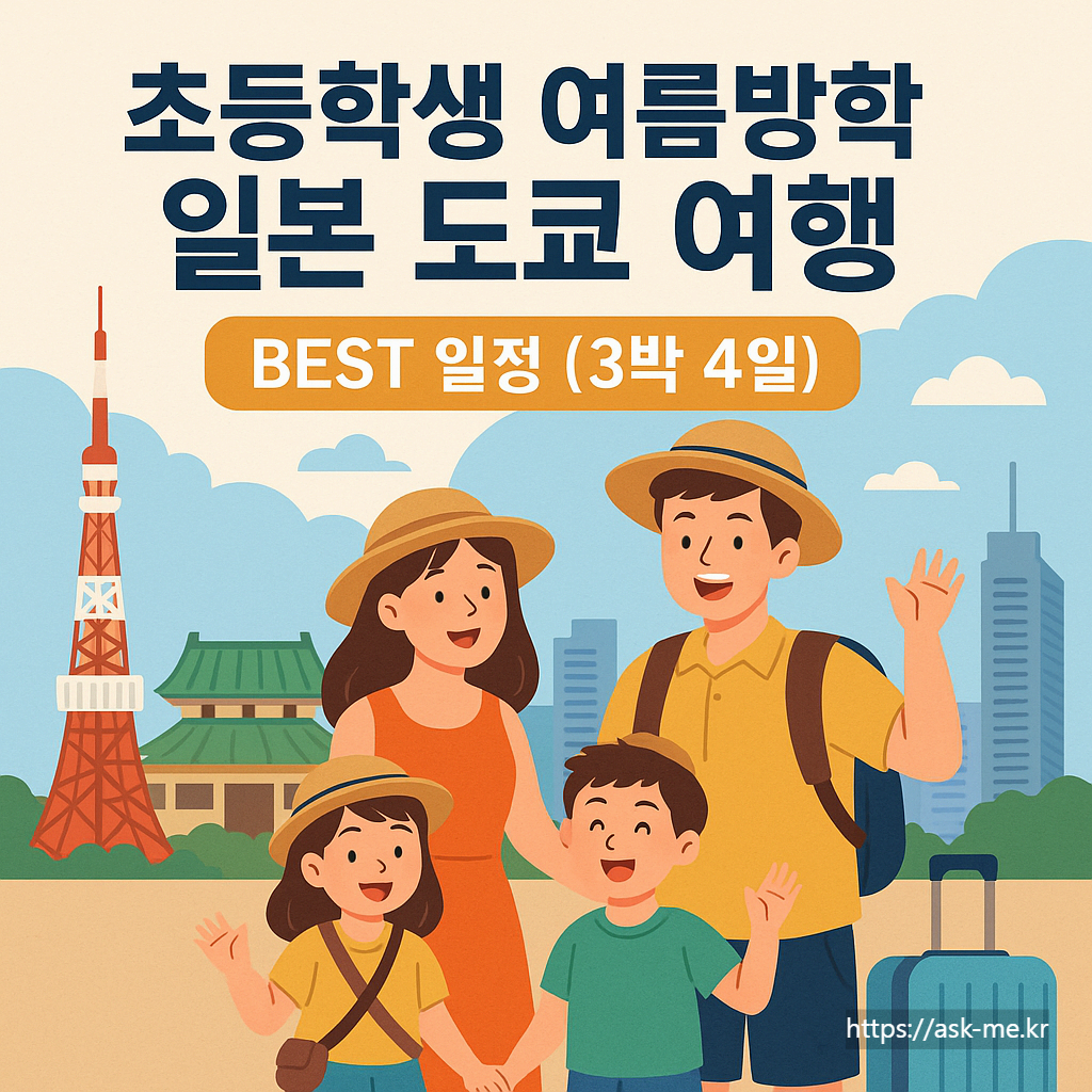 초등학생 여름방학 일본 도쿄 여행 BEST 일정 (3박 4일)