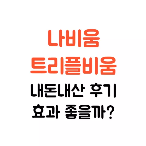 나비움 트리플비움 내돈내산 후기 및 효과 알고 드세요
