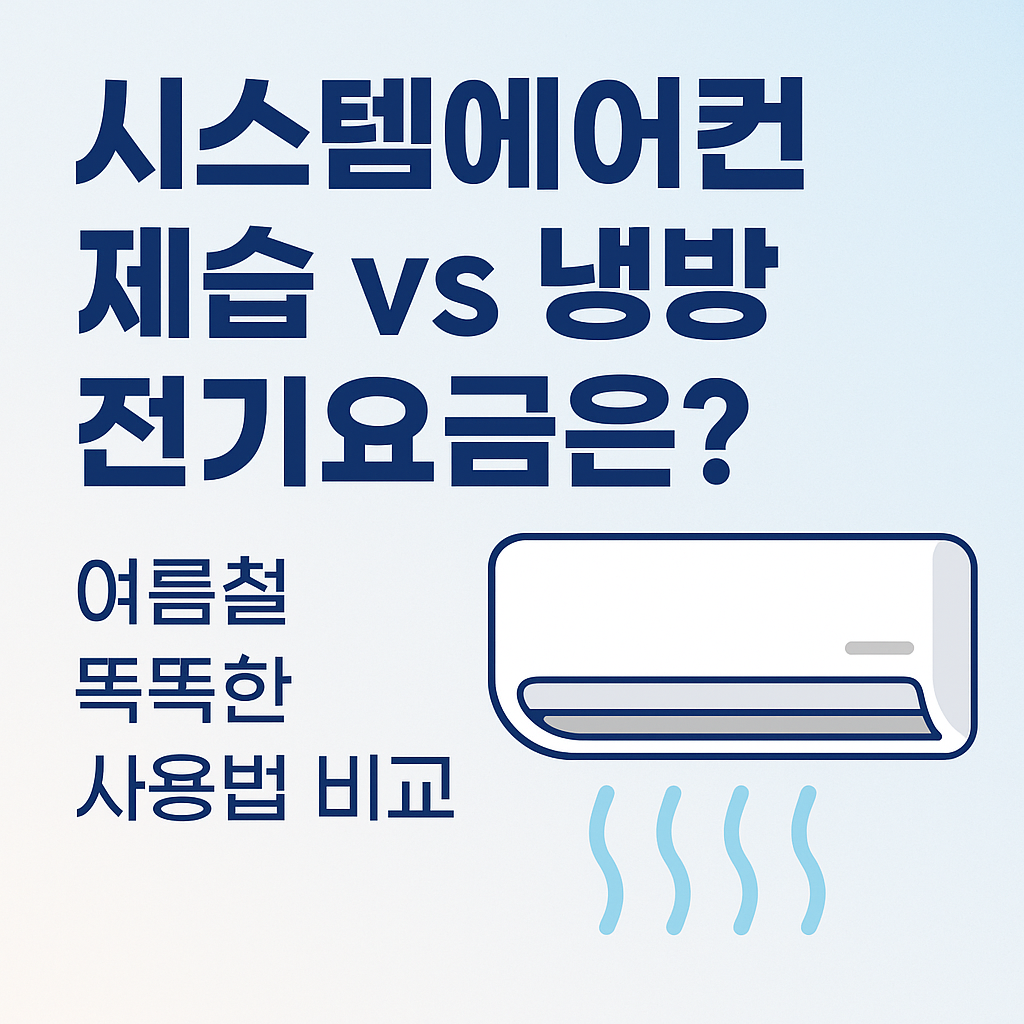 시스템에어컨 제습과 냉방 전기요금 똑똑한 사용법