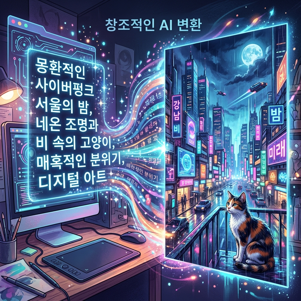 AI 이미지 프롬프트 한글 변환 시각자료