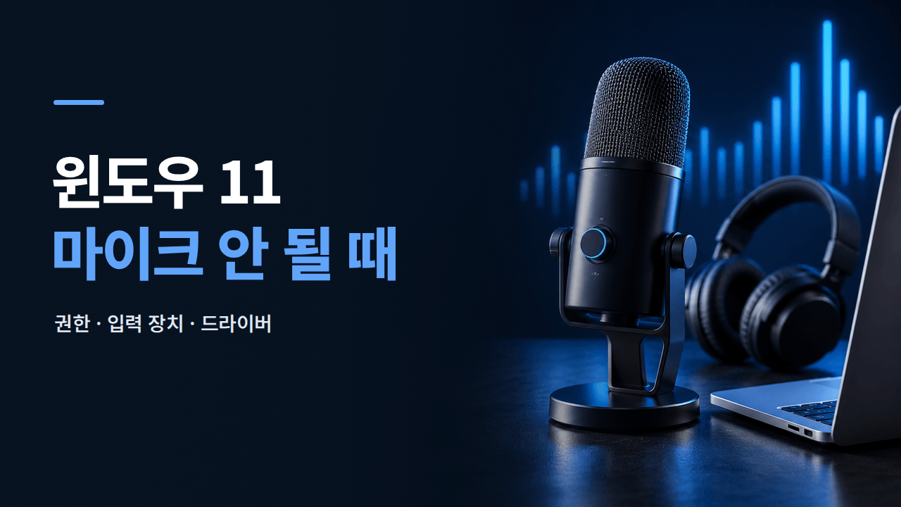 윈도우 11 마이크 안 될 때 ❘ 권한·입력 장치·드라이버 해결 순서