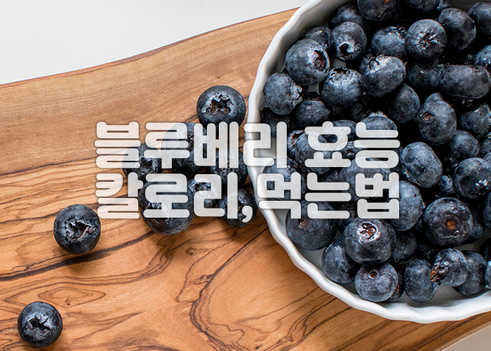 우드 플레이트위에 블루베리가 담긴 접시가 놓여져 있다