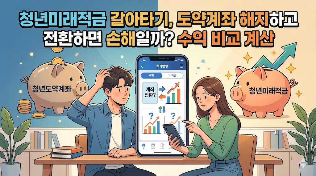 청년미래적금 갈아타기, 도약계좌 해지하고 전환하면 손해일까? 수익 비교 계산