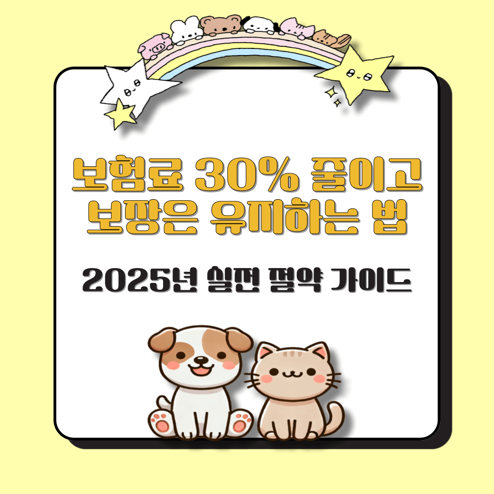 보험료 30% 줄이고 보장은 유지하는 법｜2025년 실전 절약 가이드