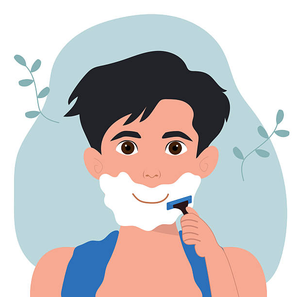 수염제모하는 남자