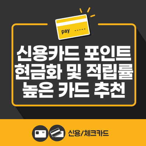 신용카드 포인트 현금화 및 적립률 높은 카드 추천 관련 사진