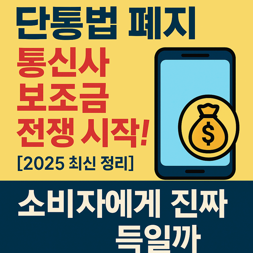 단통법 폐지, 통신사 보조금 전쟁 시작! 소비자에게 진짜 득일까?