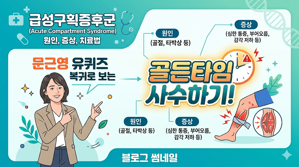 급성구획증후군 원인 증상 치료법, 문근영 유퀴즈 복귀로 보는 골든타임 사수하기