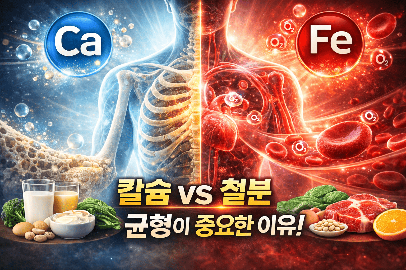 영양학 관점 칼슘 철분 (골밀도, 헤모글로빈, 영양균형)