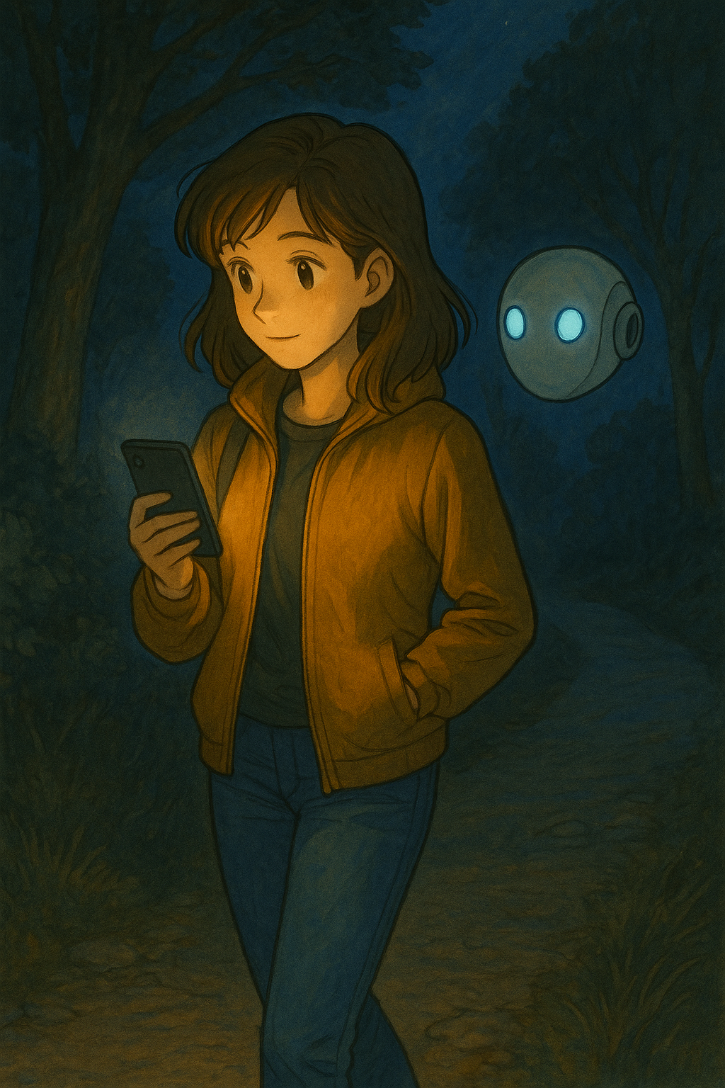 AI와 함께 보안을 지키며 걷는 모습