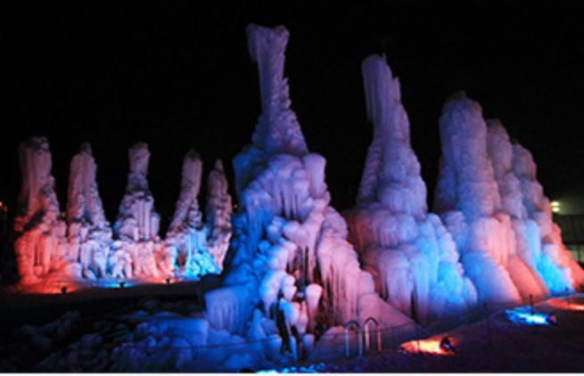 충남 청양 알프스마을 칠갑산 얼음분수축제