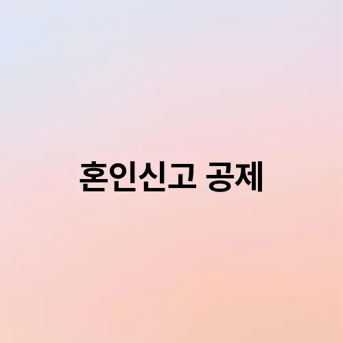 혼인신고 공제