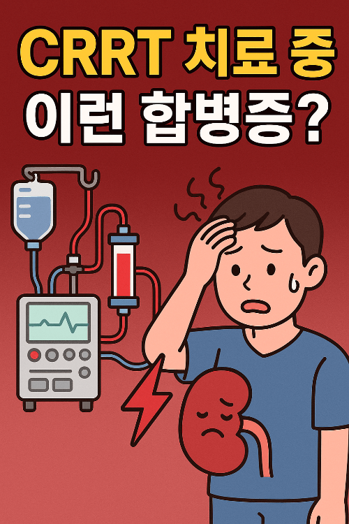 CRRT 장비와 연결된 환자 모습