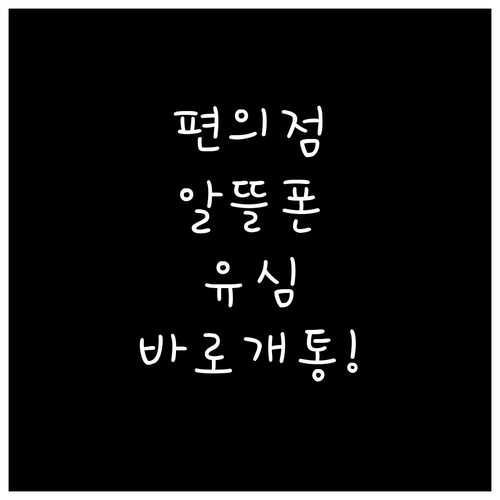 편의점에서 알뜰폰 유심 사서 바로 개..