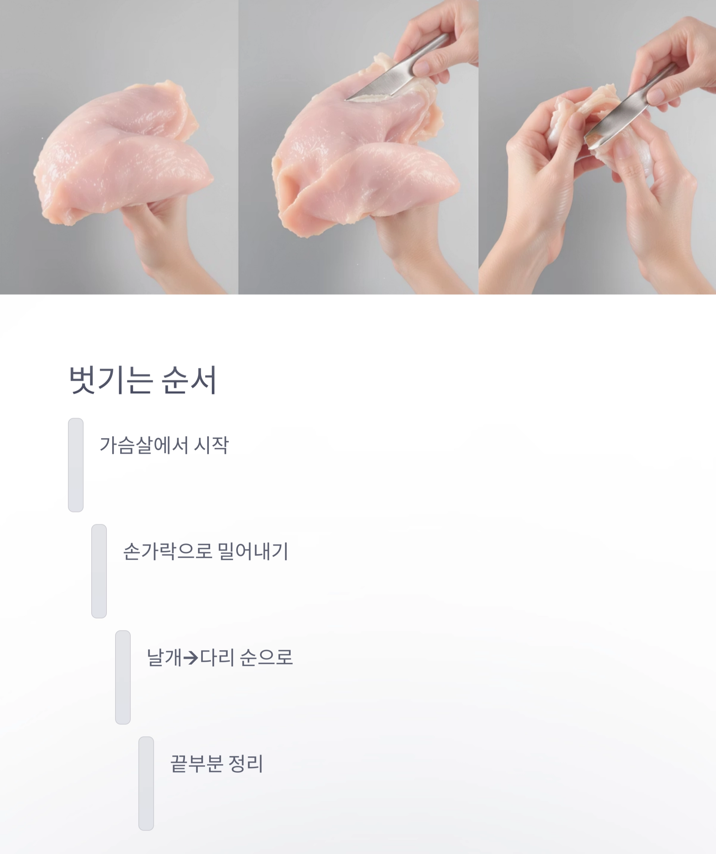 닭 껍질 쉽게 벗기는 초간단 손질 요령 공개!