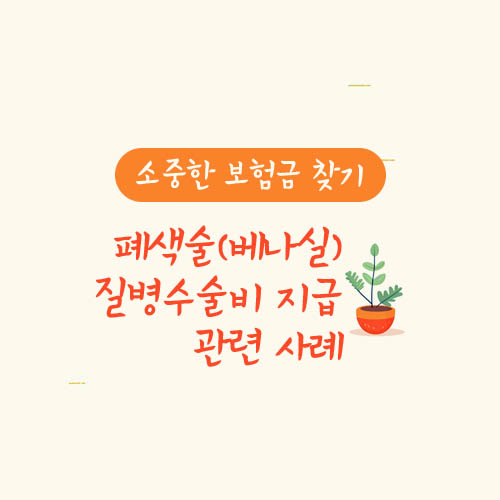 폐색술(베나실) 질병수술비 지급 관련 사례