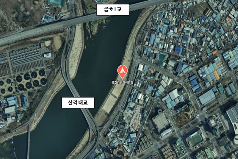 금호강 산격야영장 위치도