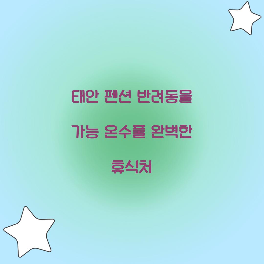 태안 펜션 반려동물 가능 온수풀