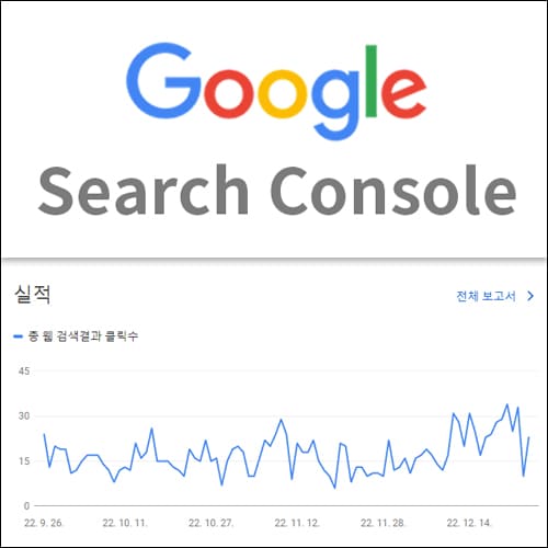 구글 서치 콘솔 로고와 그래프