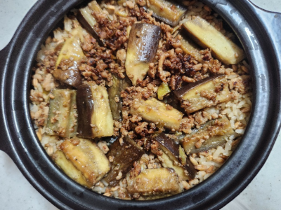 완성된 가지밥