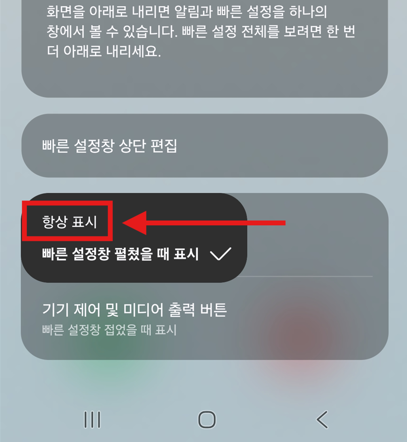방법 6: '항상 표시' 설정 활성화하기
