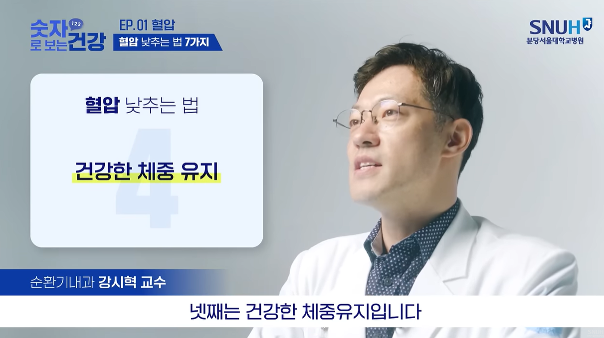 고혈압 낮추는 방법 소개 - 건강한 체중 유지