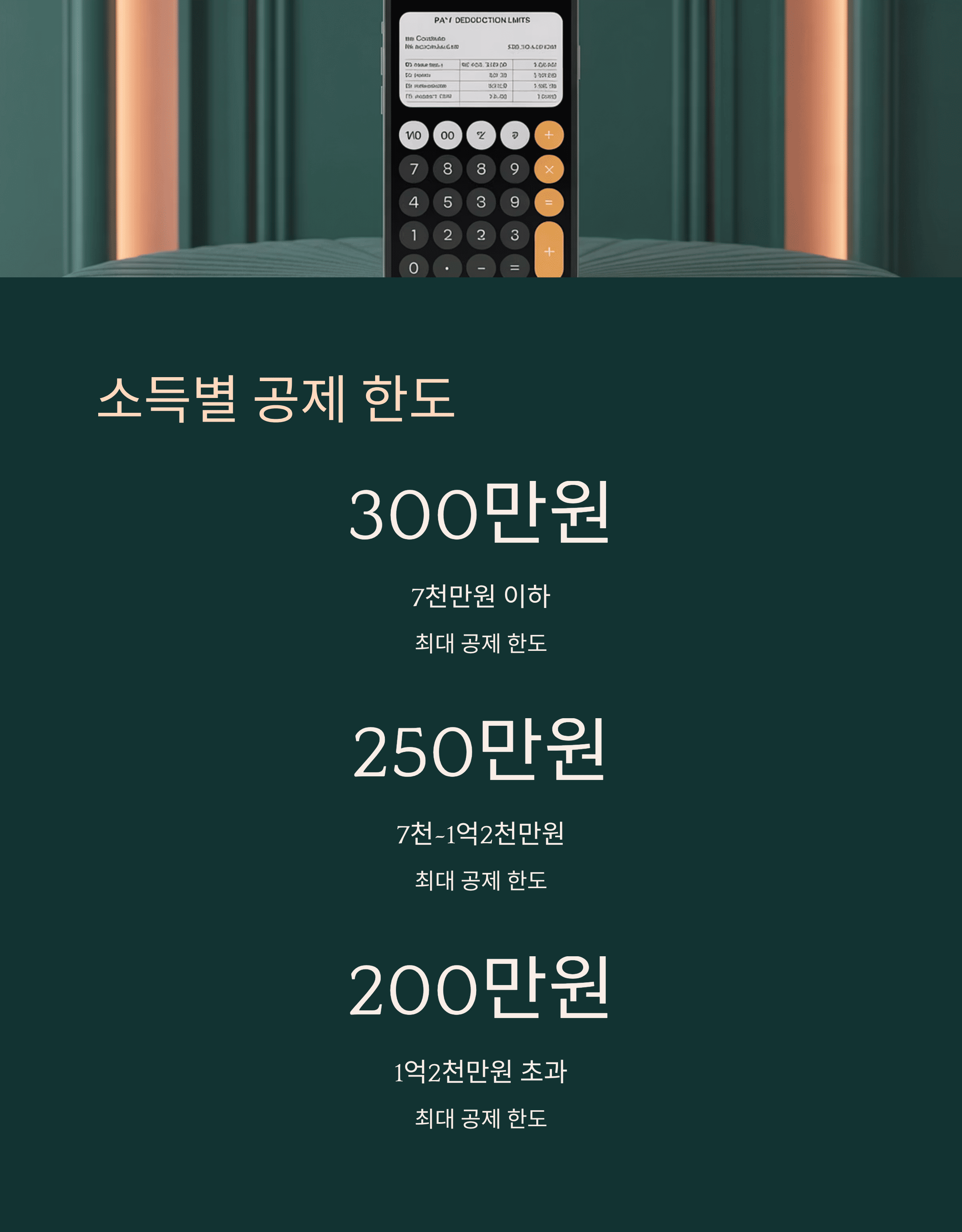 소득별 공제 한도