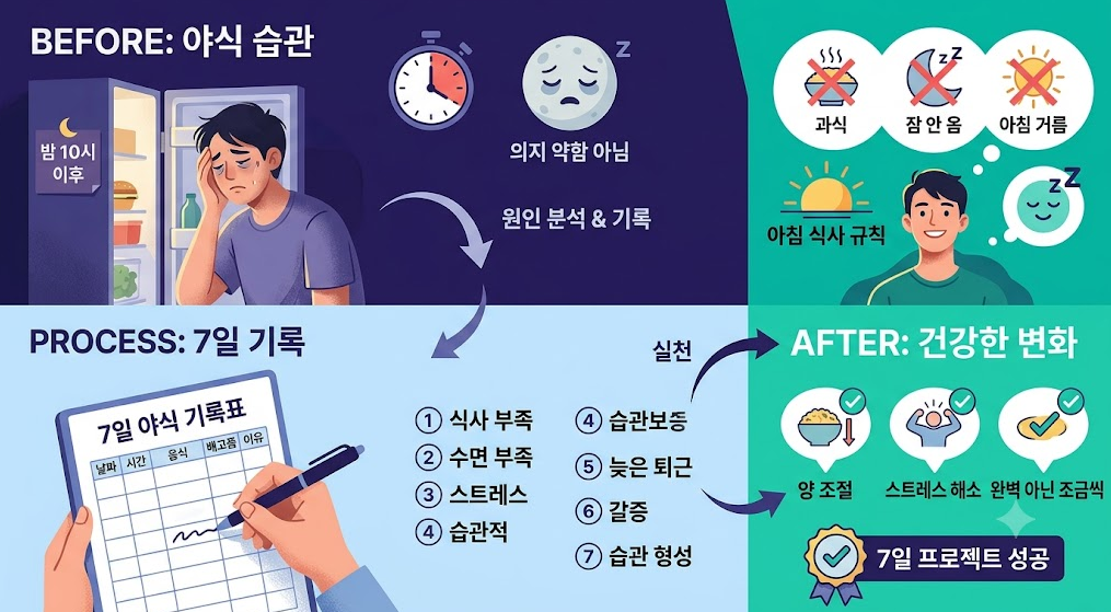 야식 습관 전후