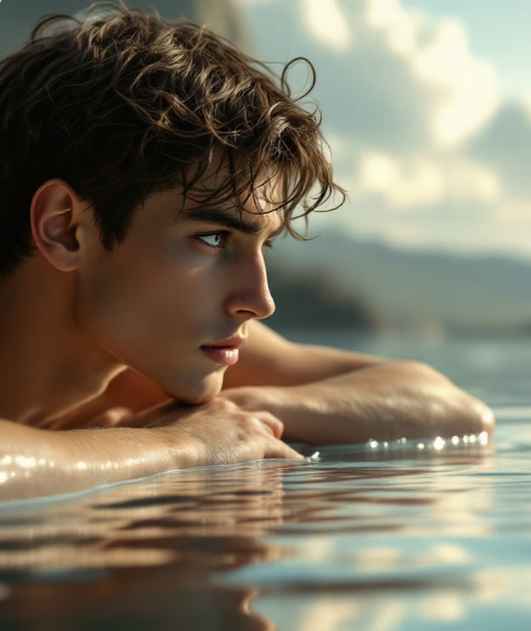 호수 속 자신과 사랑에 빠진 소년