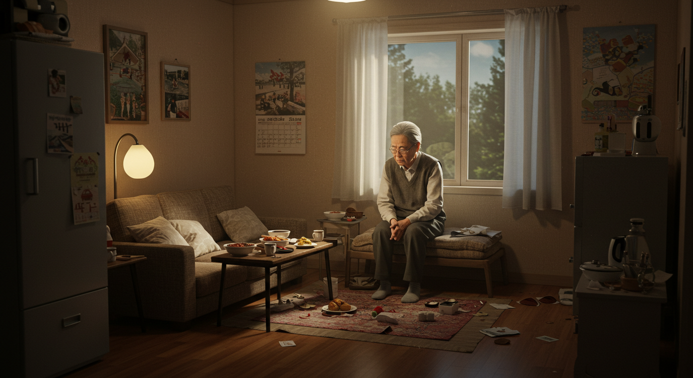혼자사는 독거노인의 모습