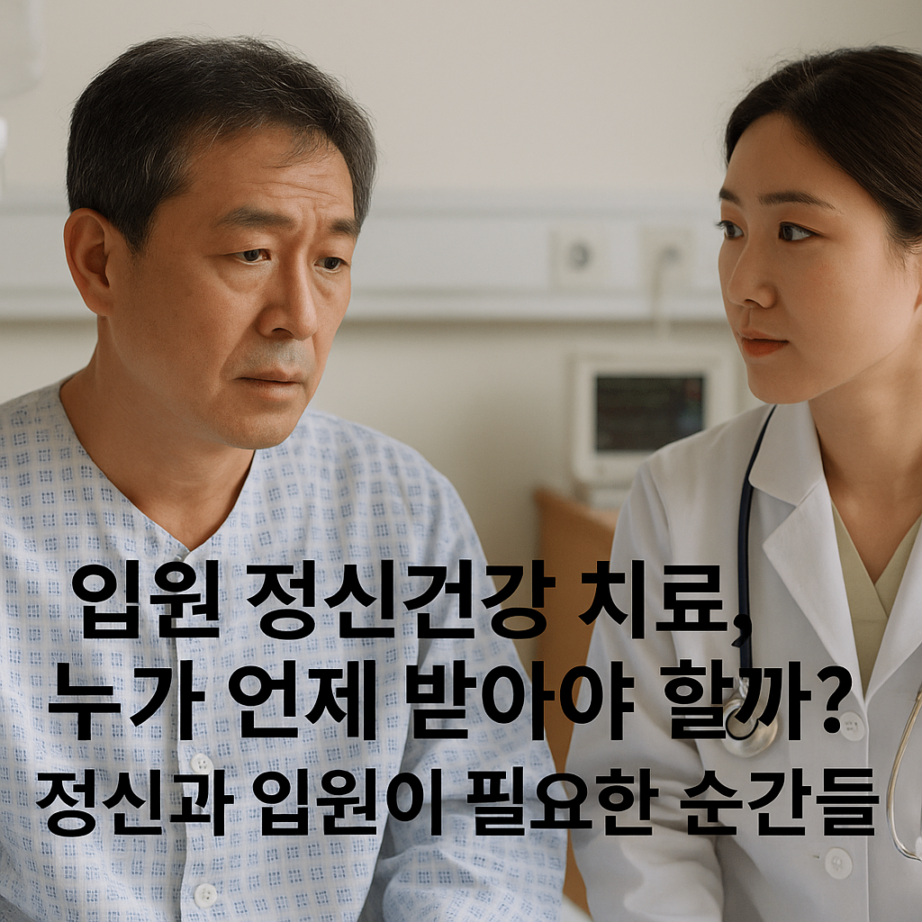 입원 정신건강 치료, 누가 언제 받아야 할까? 정신과 입원이 필요한 순간들 관련 사진