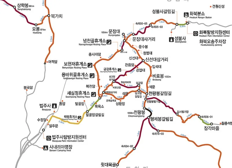 속리산 등산코스와 등산지도 정보_5